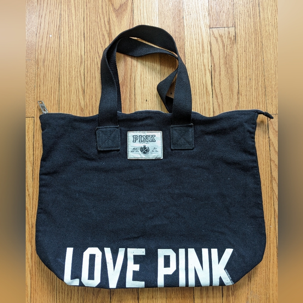 vintage Victoria's secret pink 86 canvas tote bag